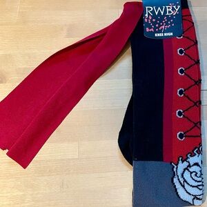 RWBY Ruby Rose Knee High Socks with Cape
